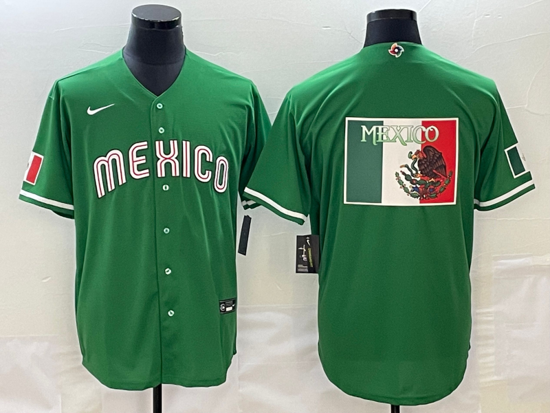 Men 2025 MLB world cup Mexico green Nike jersey 003